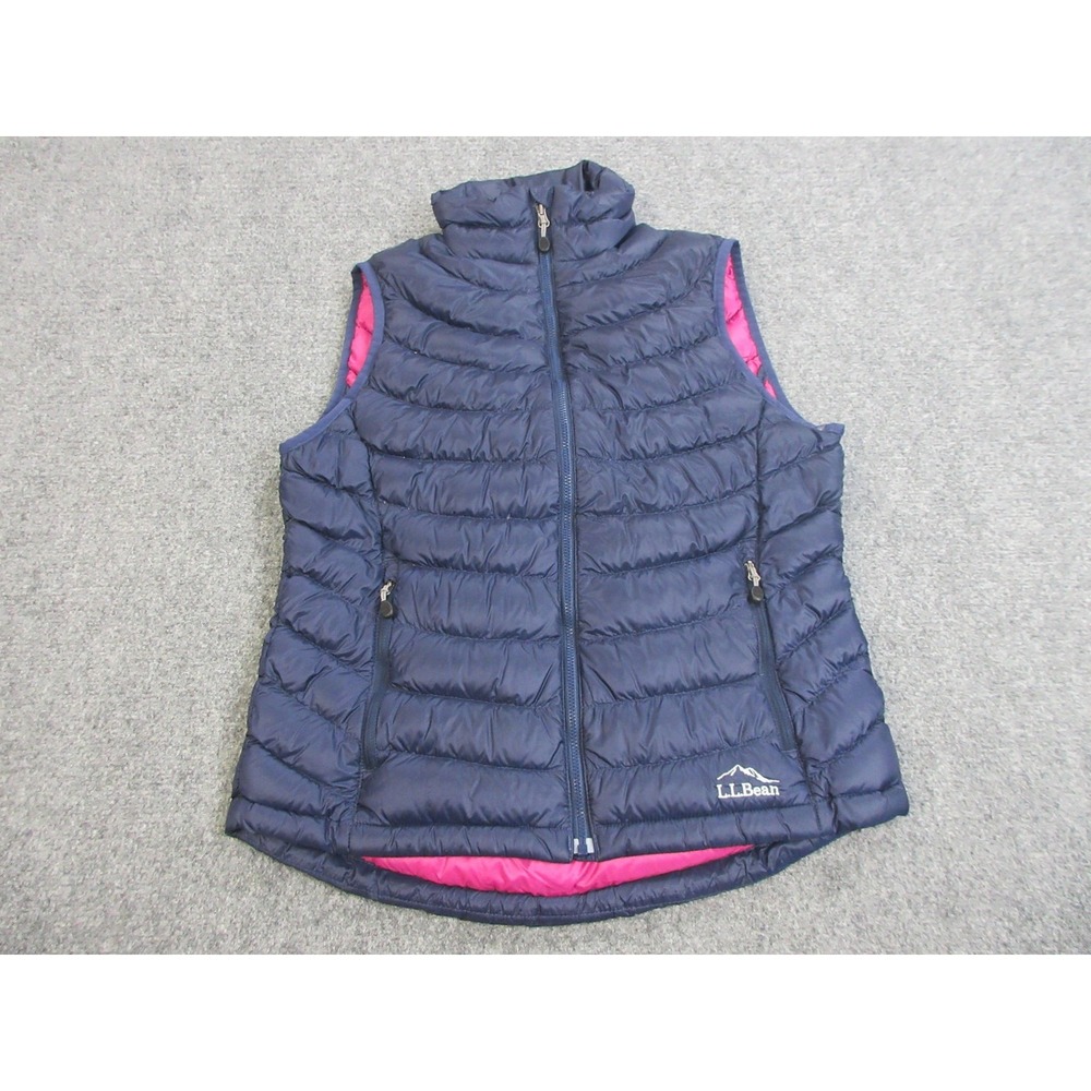 LL Bean Vest Womens XS Navy Blue DownTek Puffer Full Zip Pockets Warm Outdoor